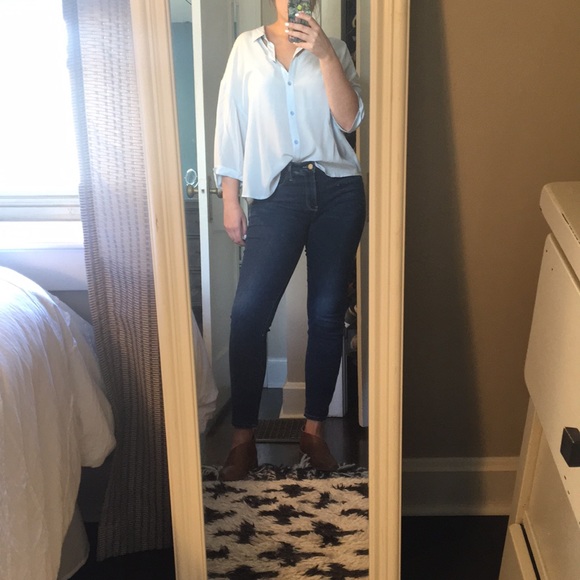 Anthropologie Blue silk blouse- perfect for summer! - Picture 3 of 3